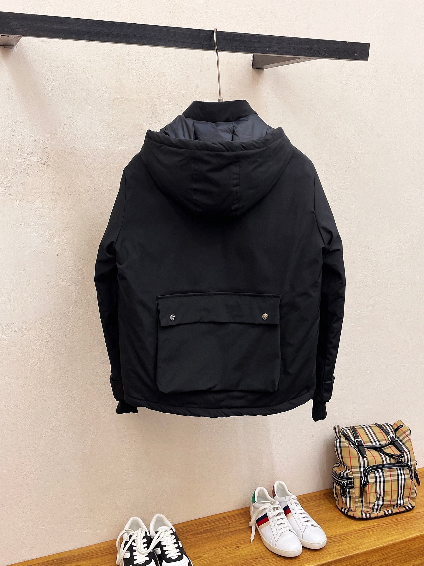 Prada Couple Down Jacket Goose Down Black Hooded S-m-l-xl-xxl