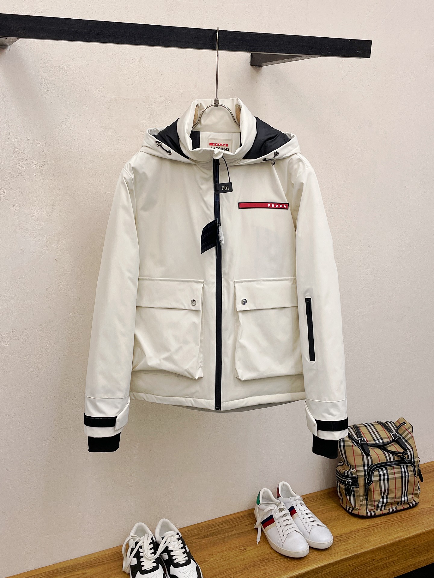 Prada Couple Down Jacket Goose Down Black Hooded S-m-l-xl-xxl