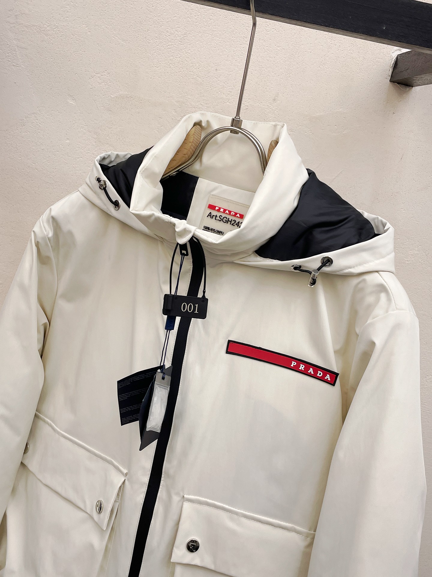 Prada Couple Down Jacket Goose Down Black Hooded S-m-l-xl-xxl