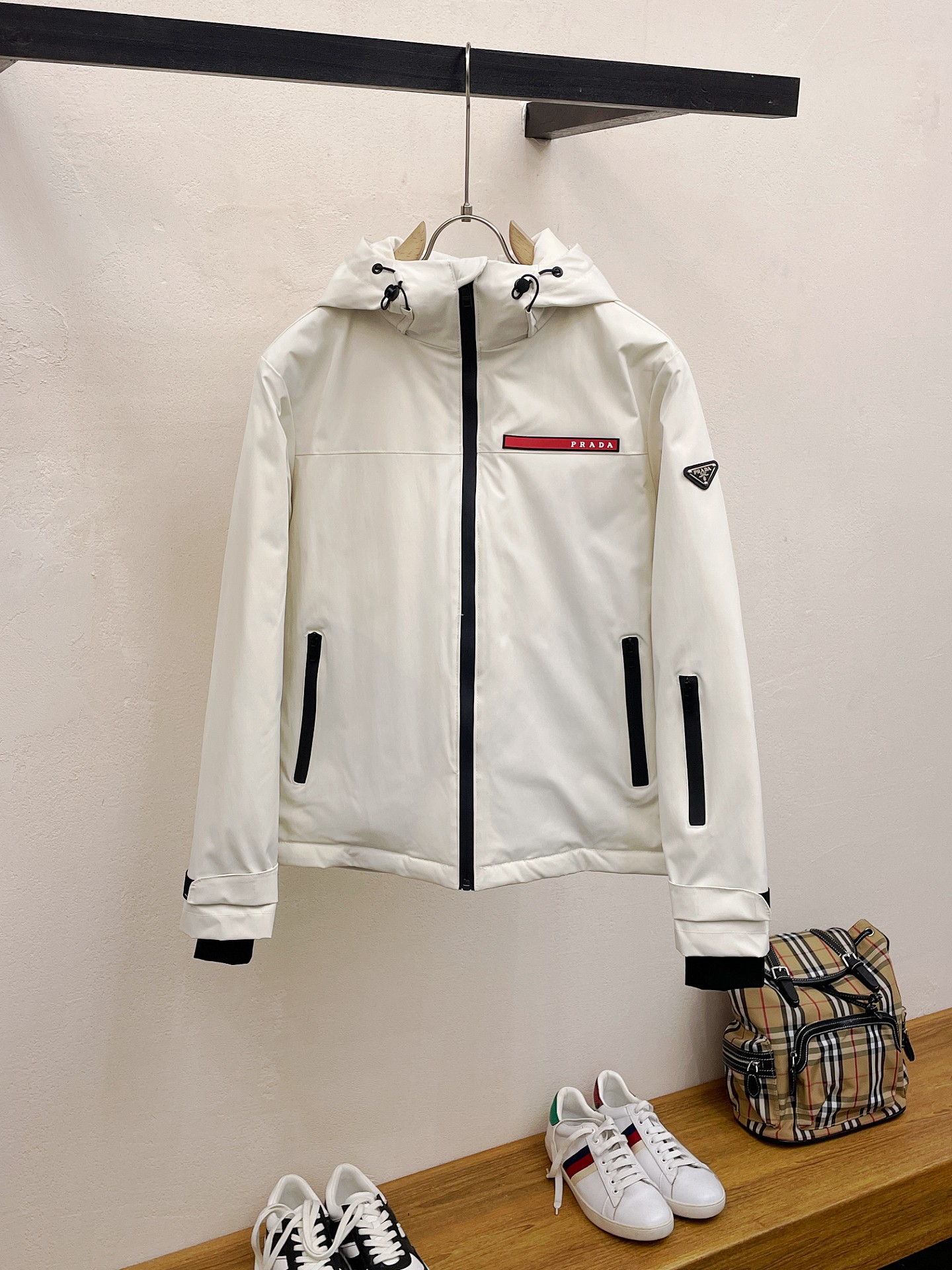 Prada Couple Down Jacket Goose Down Black Hooded S-m-l-xl-xxl