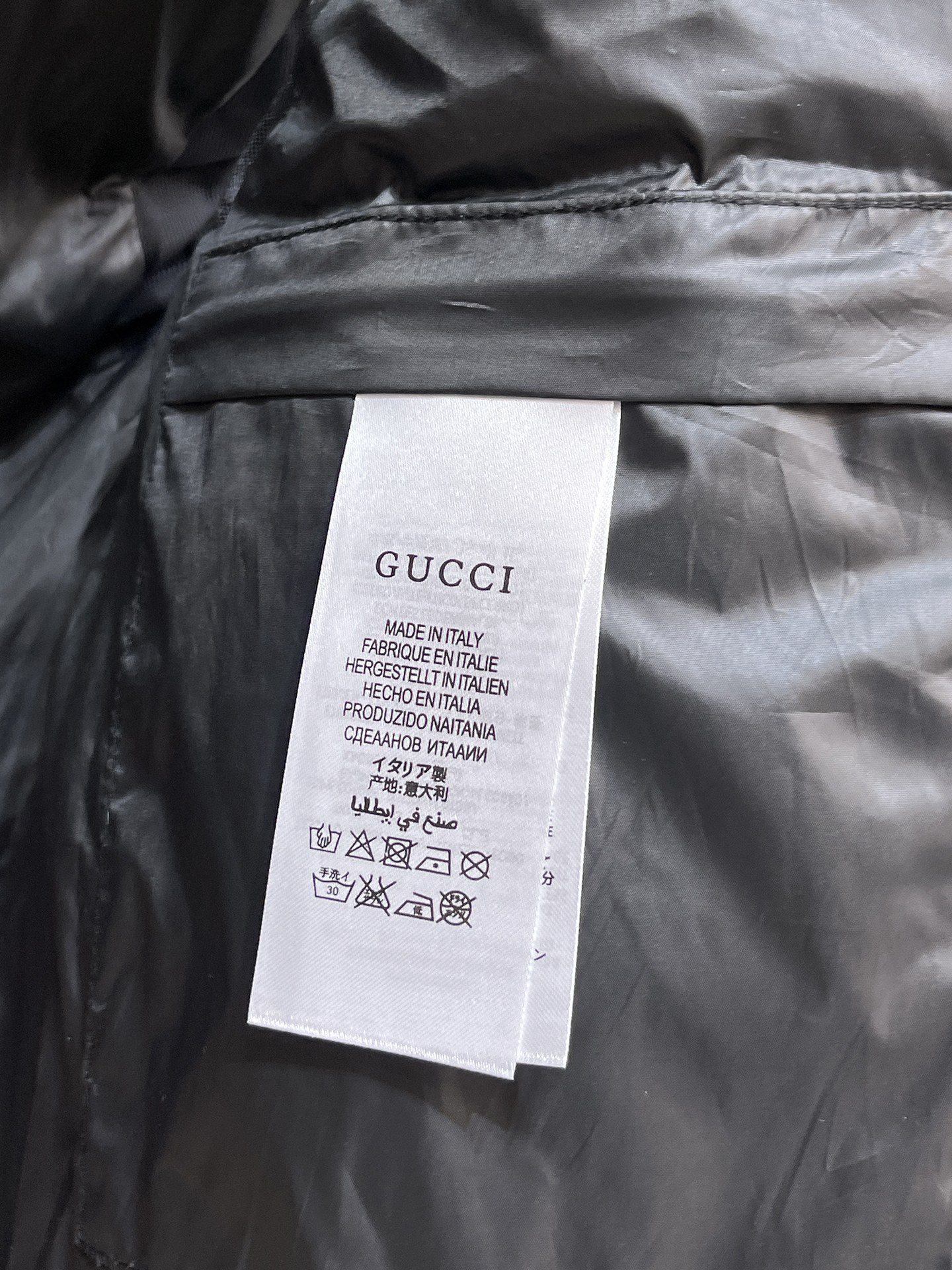 Gucci Down Vest Goose Down Black S-m-l-xl