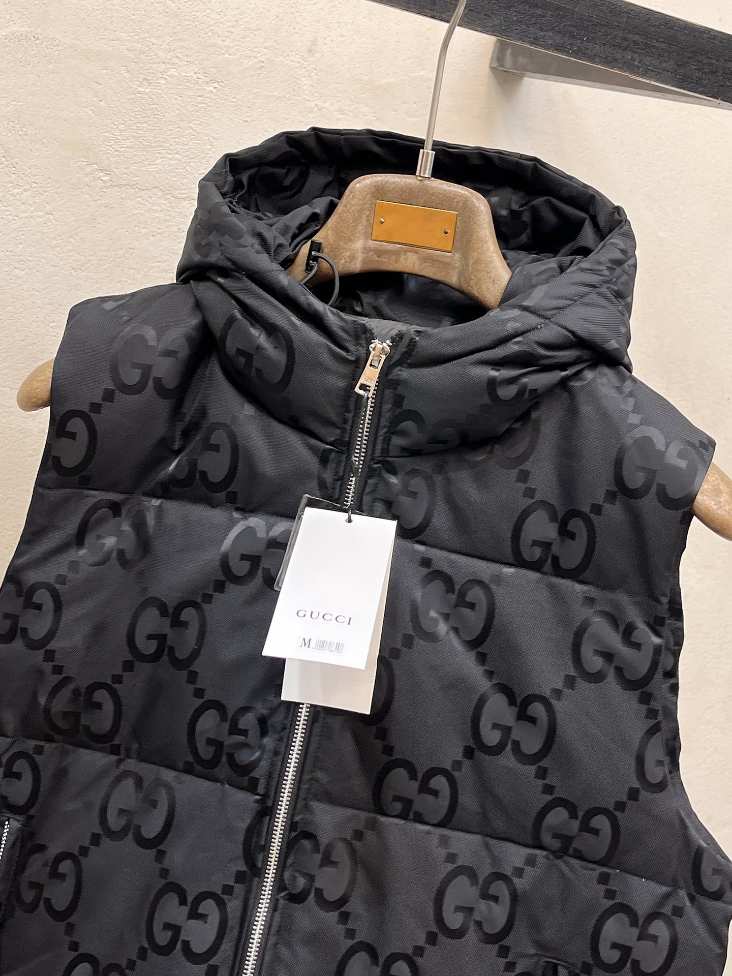 Gucci Down Vest Goose Down Black S-m-l-xl