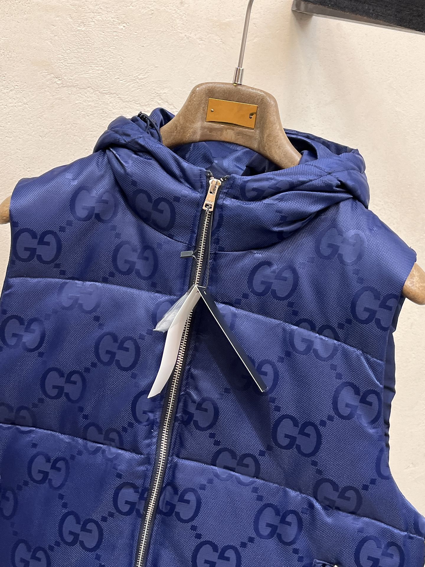 Gucci Down Vest Goose Down Blue S-m-l-xl