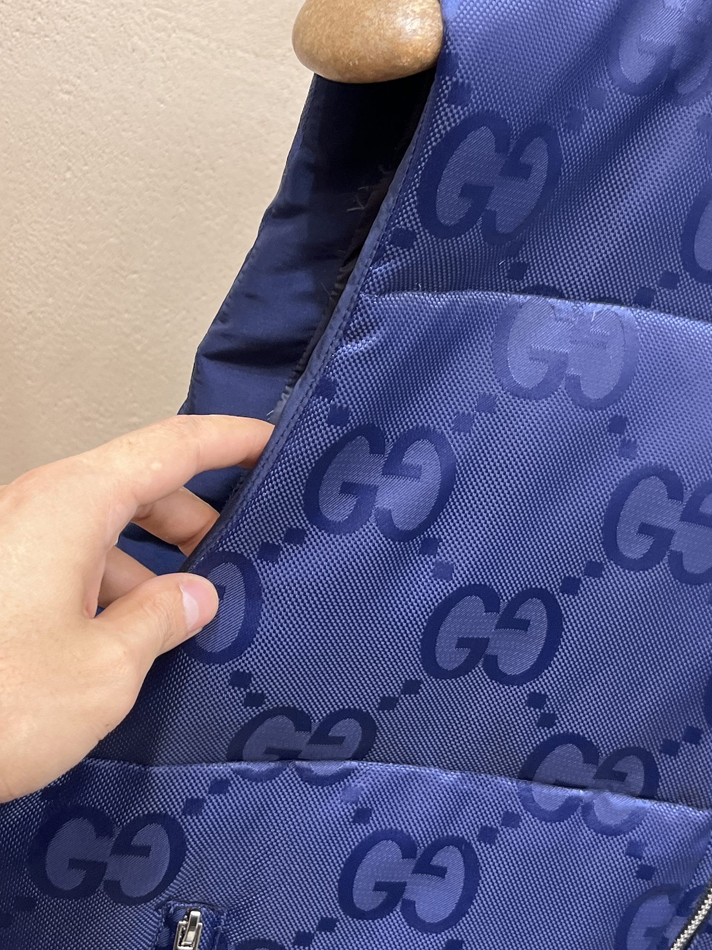 Gucci Down Vest Goose Down Blue S-m-l-xl