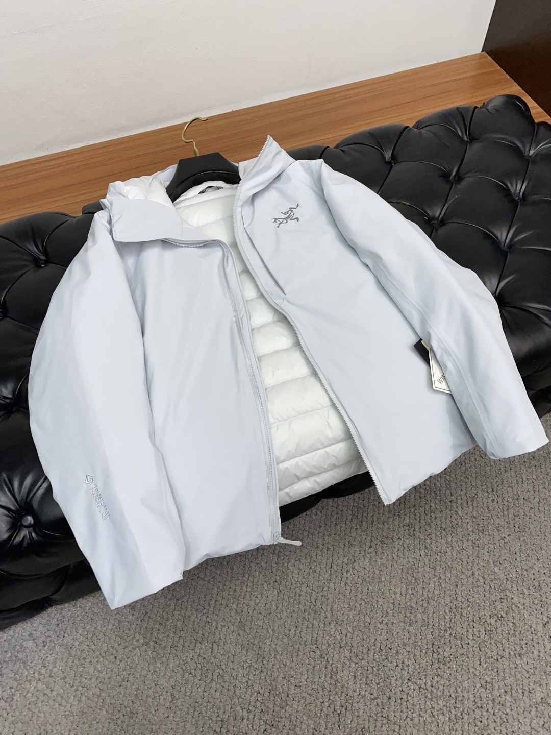 Arcteryx Couple Down Jacket White Duck Down Black Hooded S-l-xl