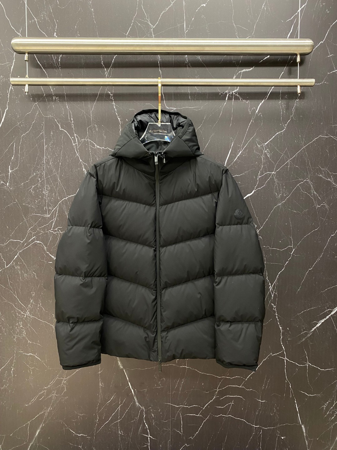 Moncler Male Jacket Goose Down Black Hooded S-m-l