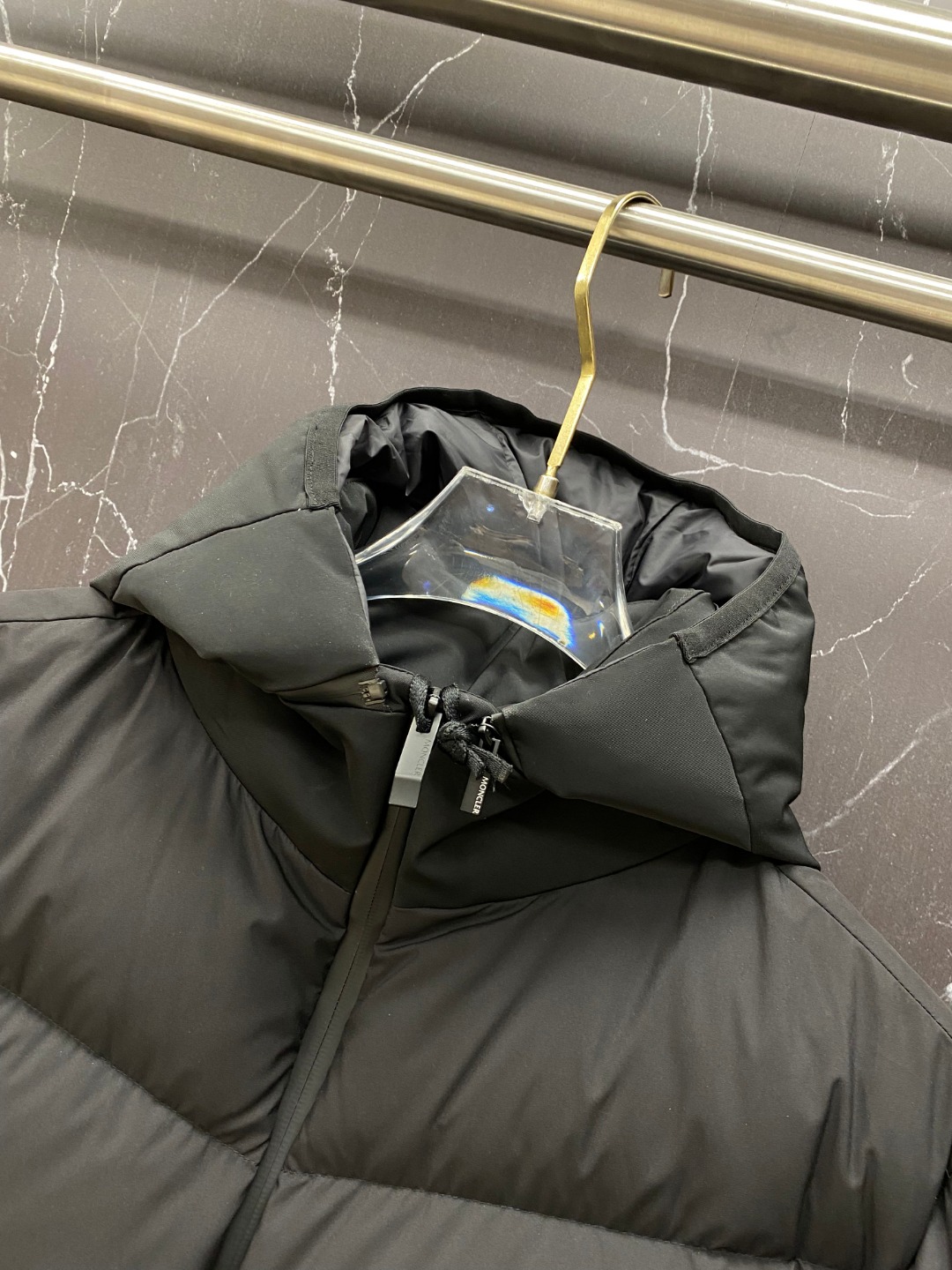 Moncler Male Jacket Goose Down Black Hooded S-m-l