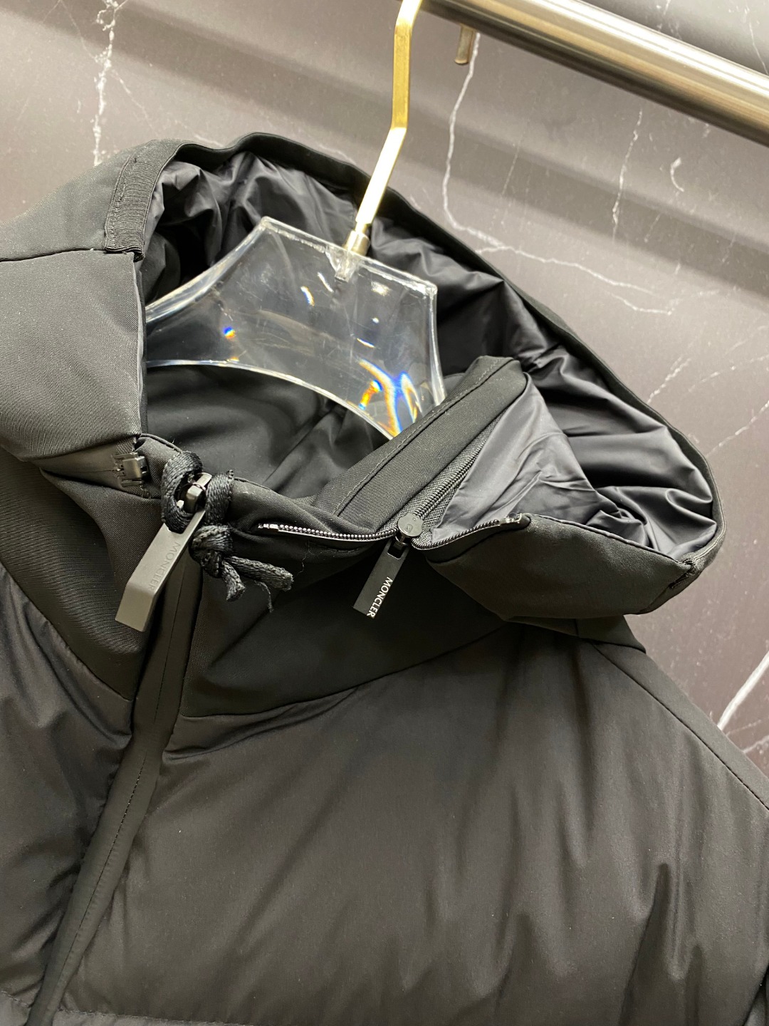 Moncler Male Jacket Goose Down Black Hooded S-m-l