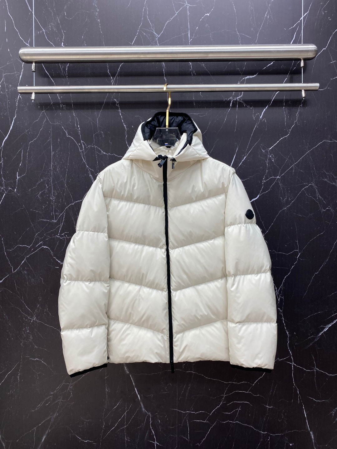 Moncler Male Jacket Goose Down Black Hooded S-m-l
