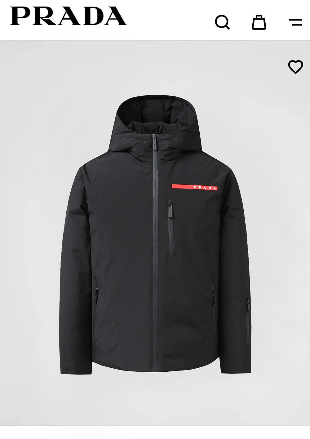 Prada Down Jacket White Duck Down Black S-l