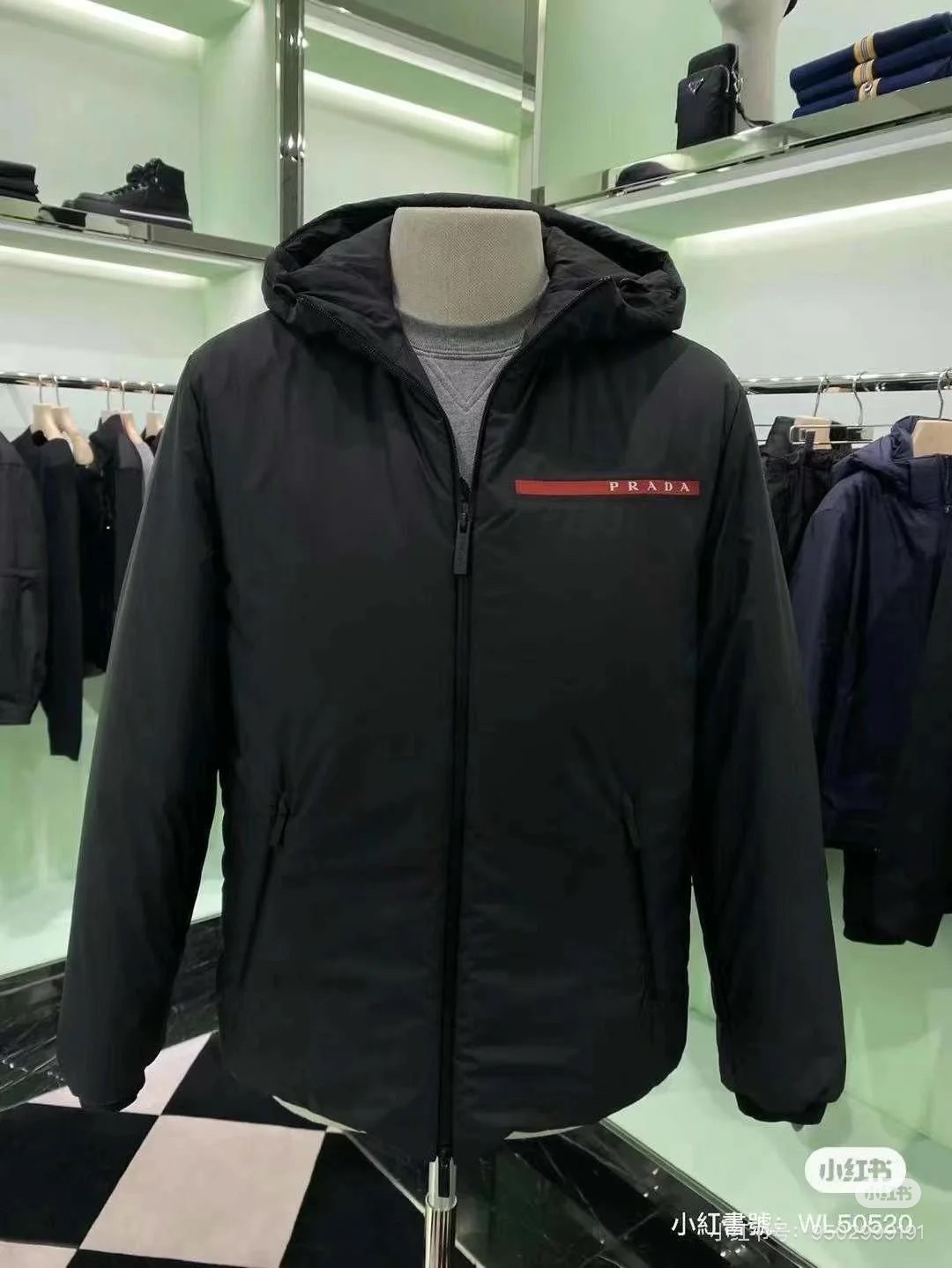 Prada Down Jacket White Duck Down Black S-l