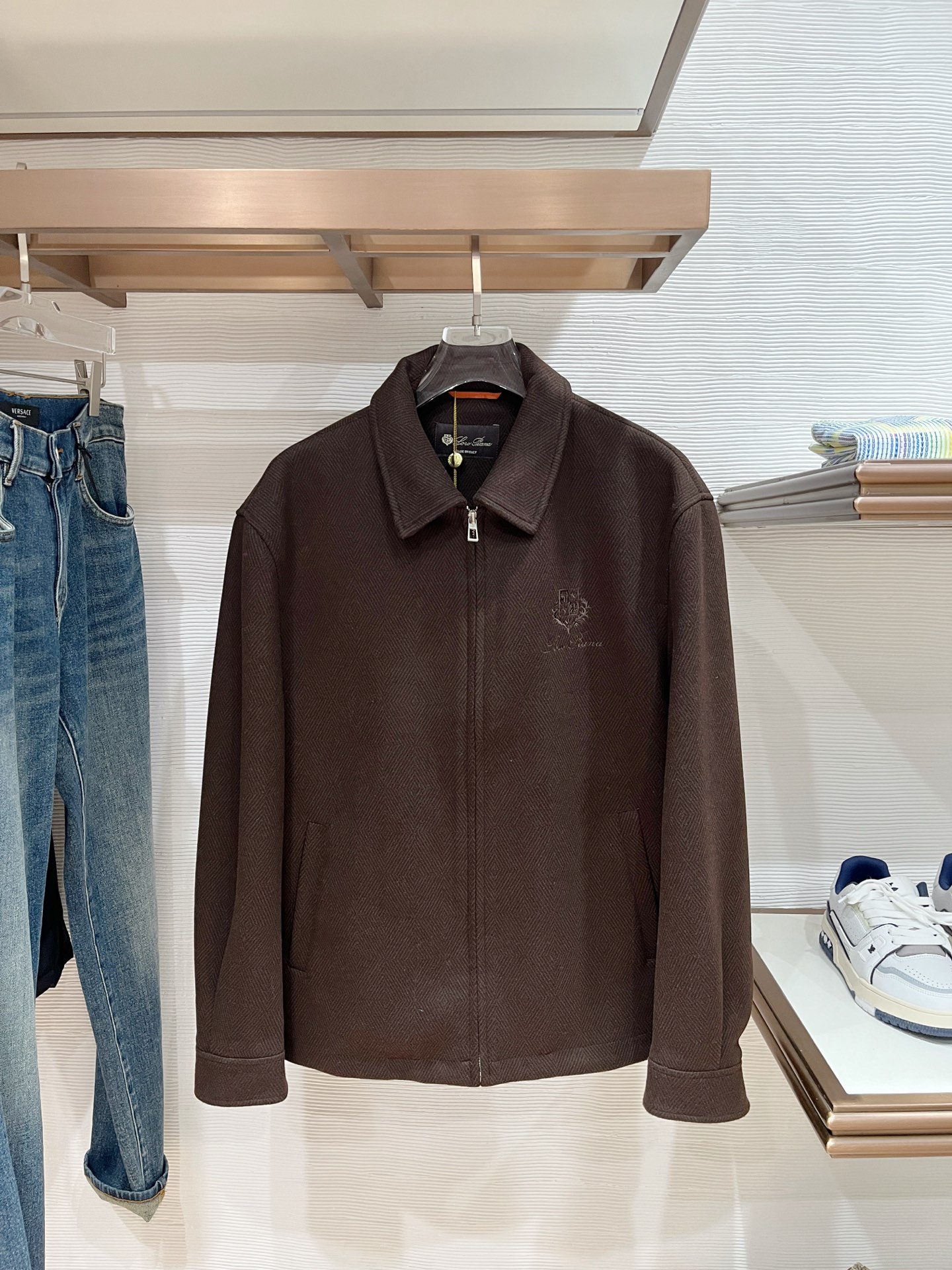 Loro Piana Male Jacket Cotton Gray Slim Fit M-l-xl