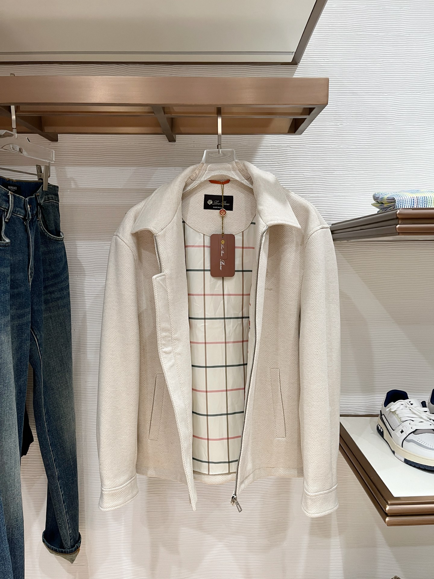 Loro Piana Male Jacket Cotton Gray Slim Fit M-l-xl