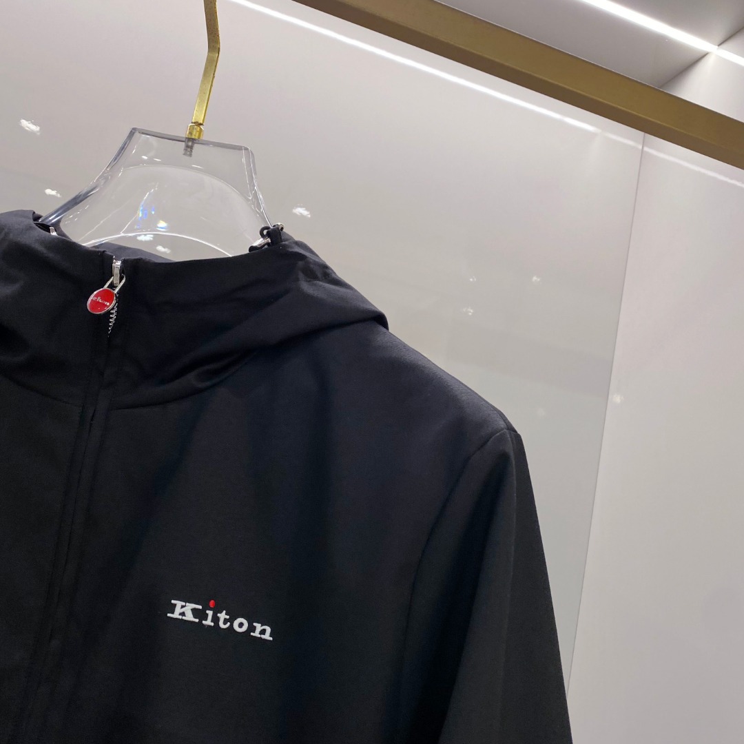 Kiton Jacket Black Hooded