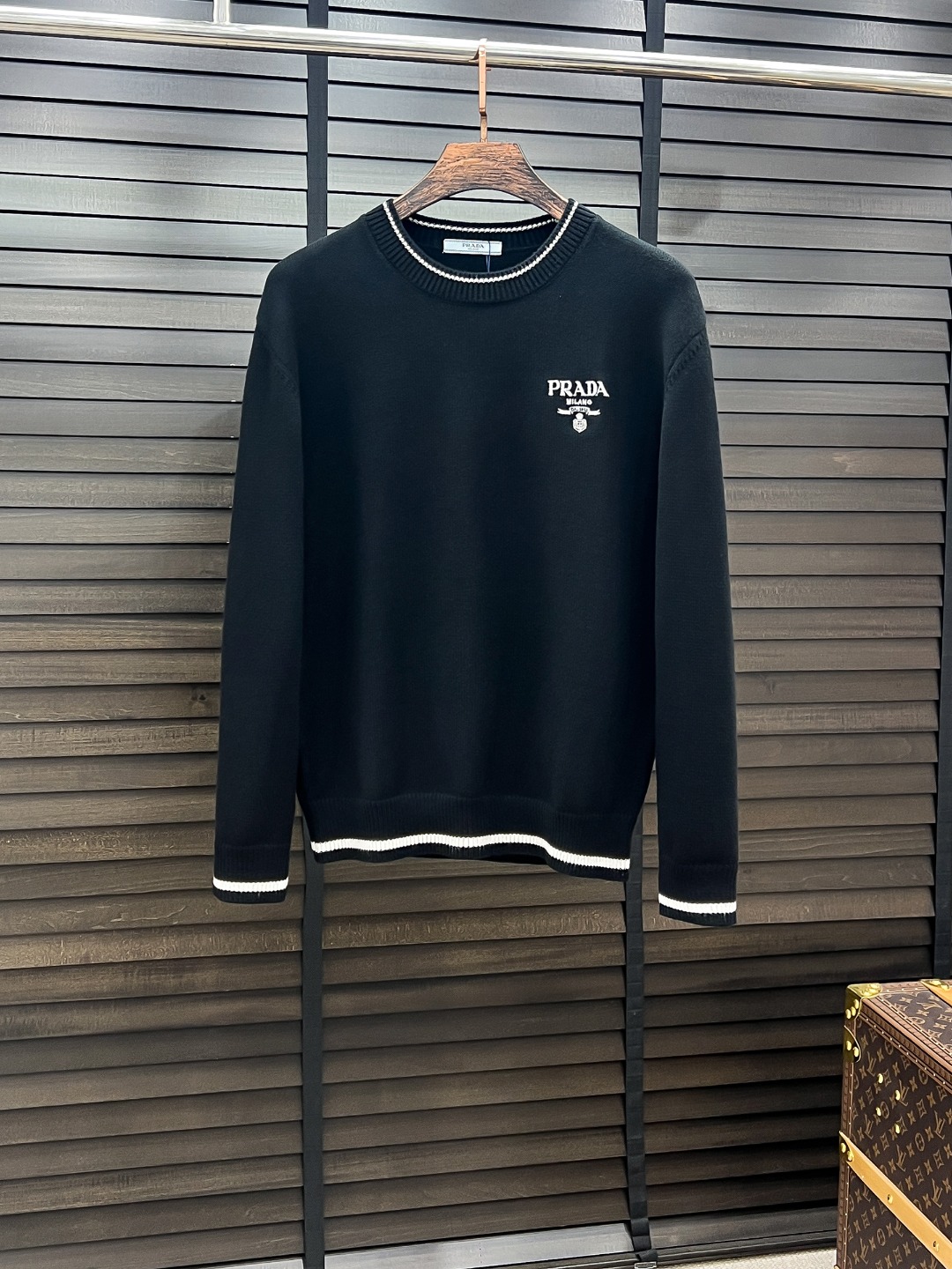 Prada Male Basic Clothing Wool Black M-l-xl