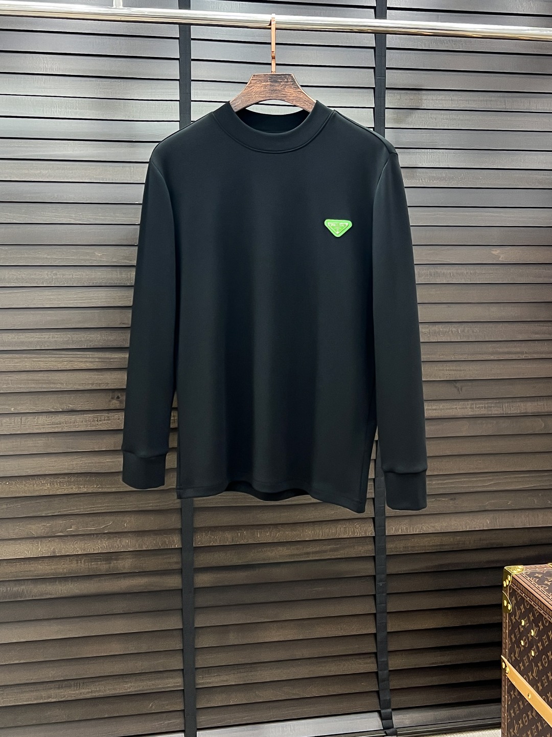 Prada Hoodie Cotton Black Fleece Lined S-m-l-xl