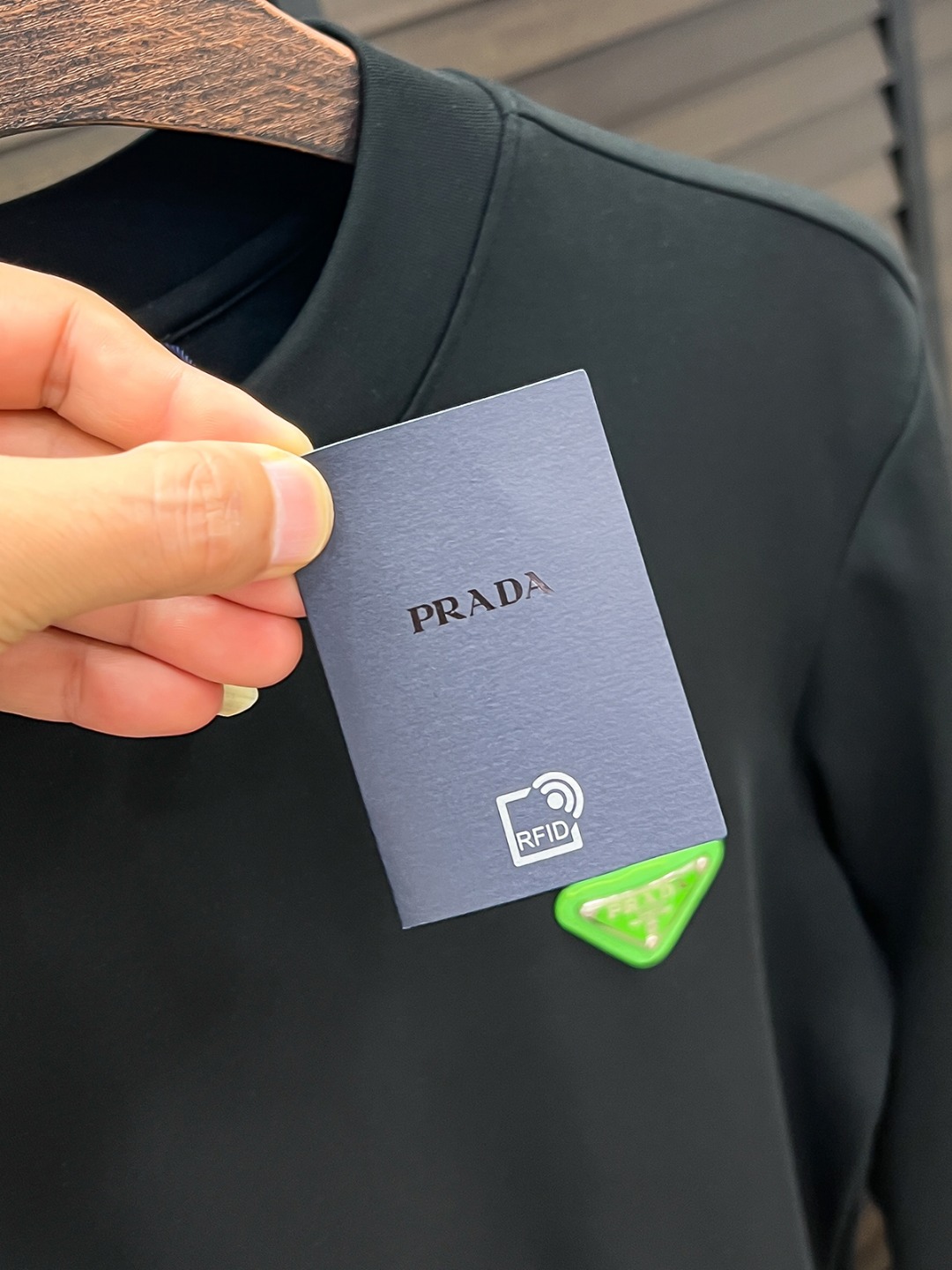 Prada Hoodie Cotton Black Fleece Lined S-m-l-xl