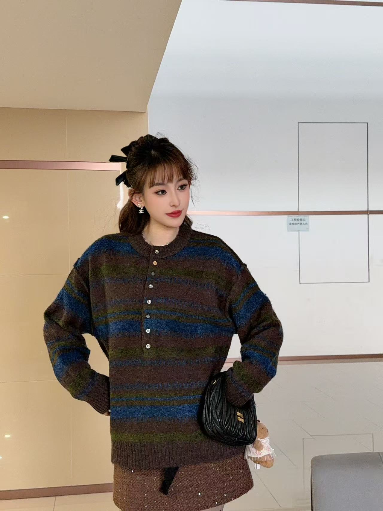 Bottega Veneta Basic Clothing Wool Striped Xs-l