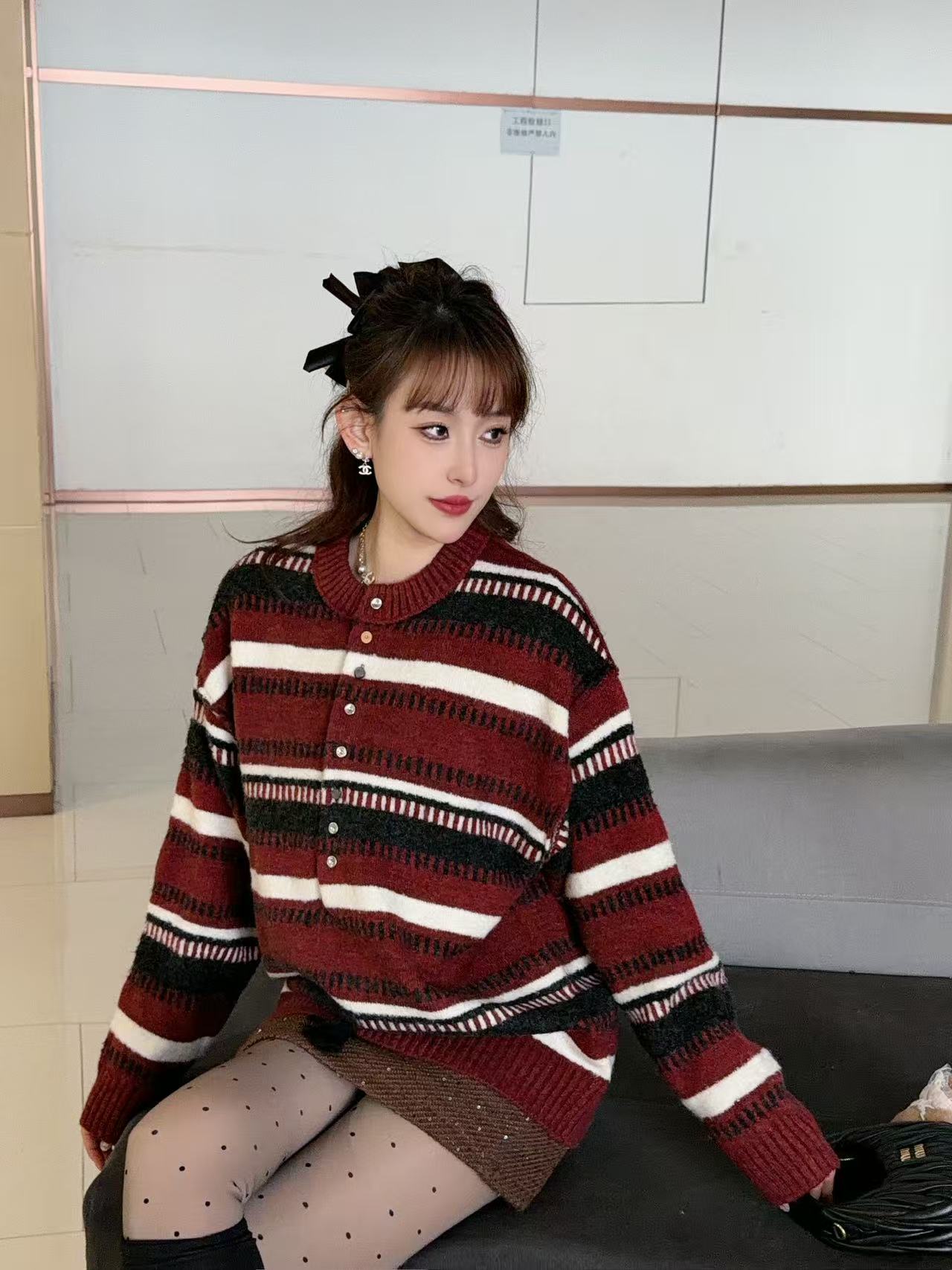 Bottega Veneta Basic Clothing Wool Striped Xs-l