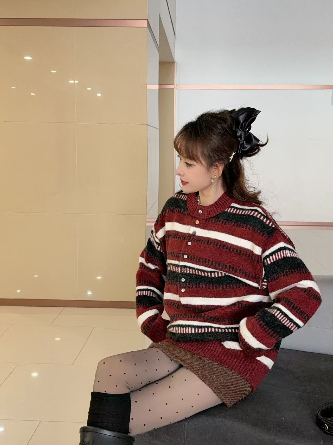 Bottega Veneta Basic Clothing Wool Striped Xs-l