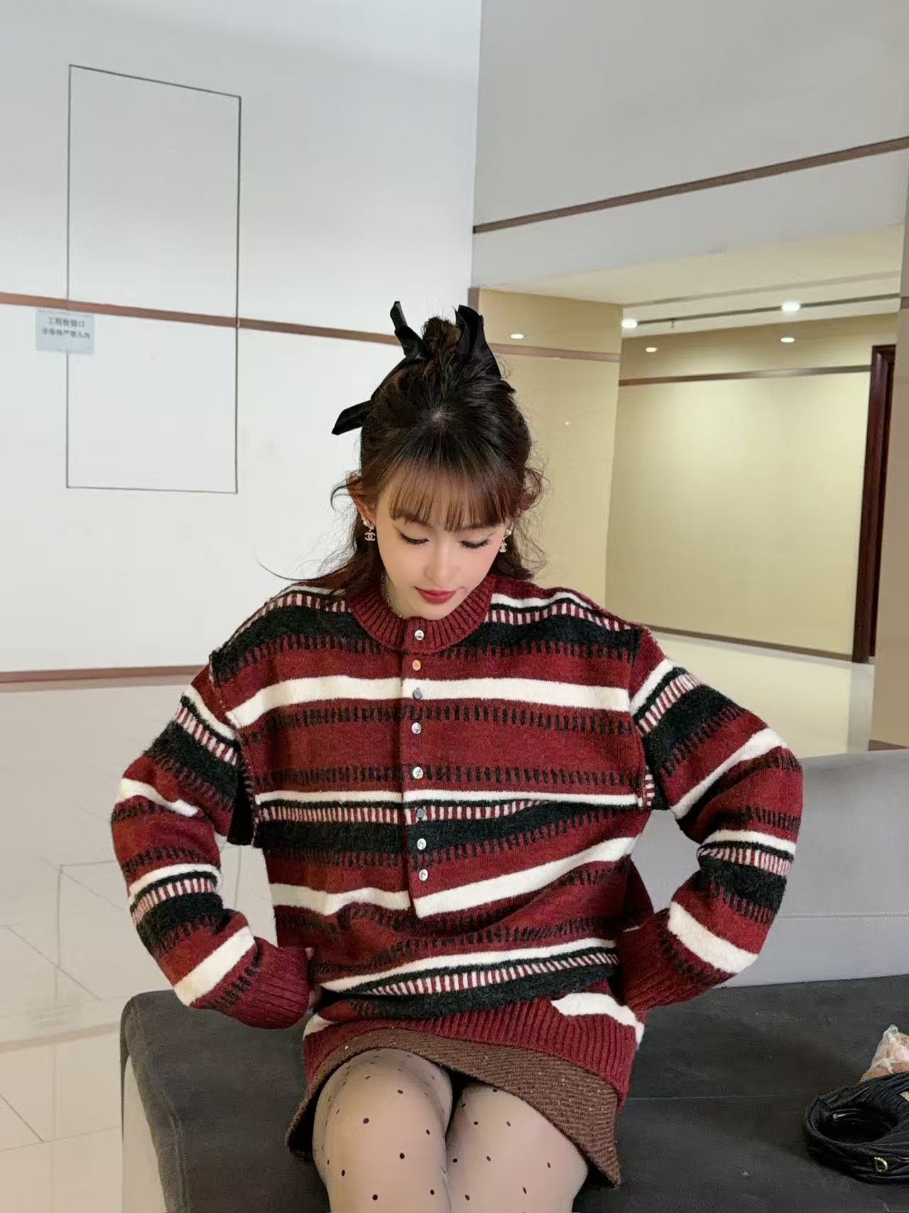 Bottega Veneta Basic Clothing Wool Striped Xs-l