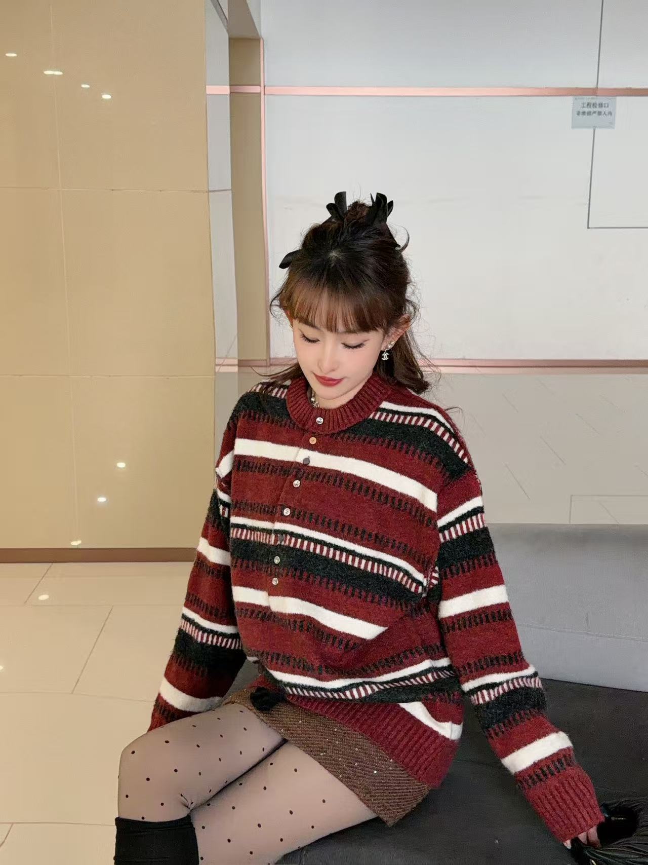 Bottega Veneta Basic Clothing Wool Striped Xs-l