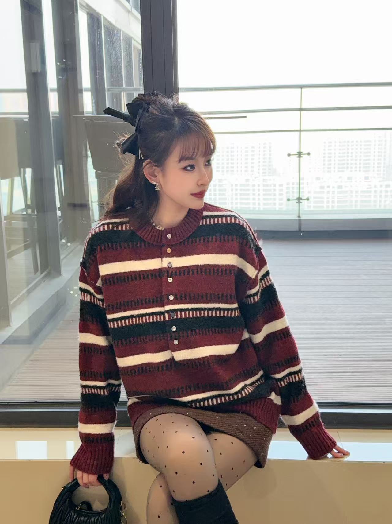 Bottega Veneta Basic Clothing Wool Striped Xs-l