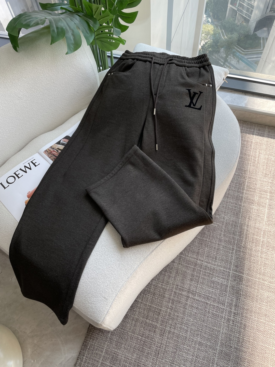 Louis Vuitton Male Sports Pants Cotton L