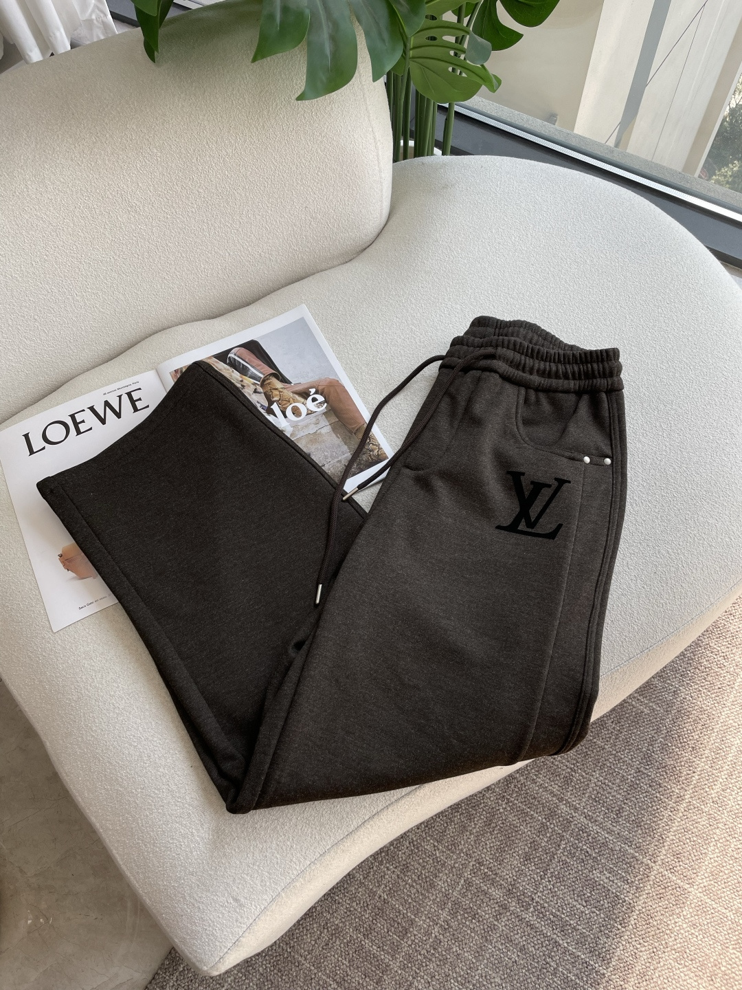 Louis Vuitton Male Sports Pants Cotton L