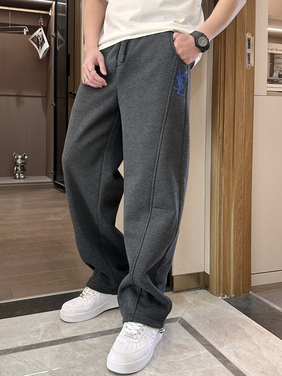 Saint Laurent Male Basic Clothing Cotton Fleece Lined M-xxxl