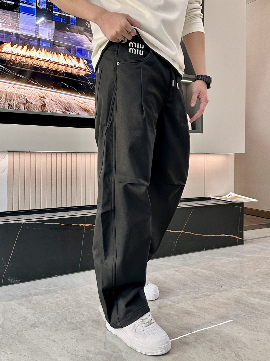 Miu Miu Male Basic Clothing Cotton Fleece Lined M