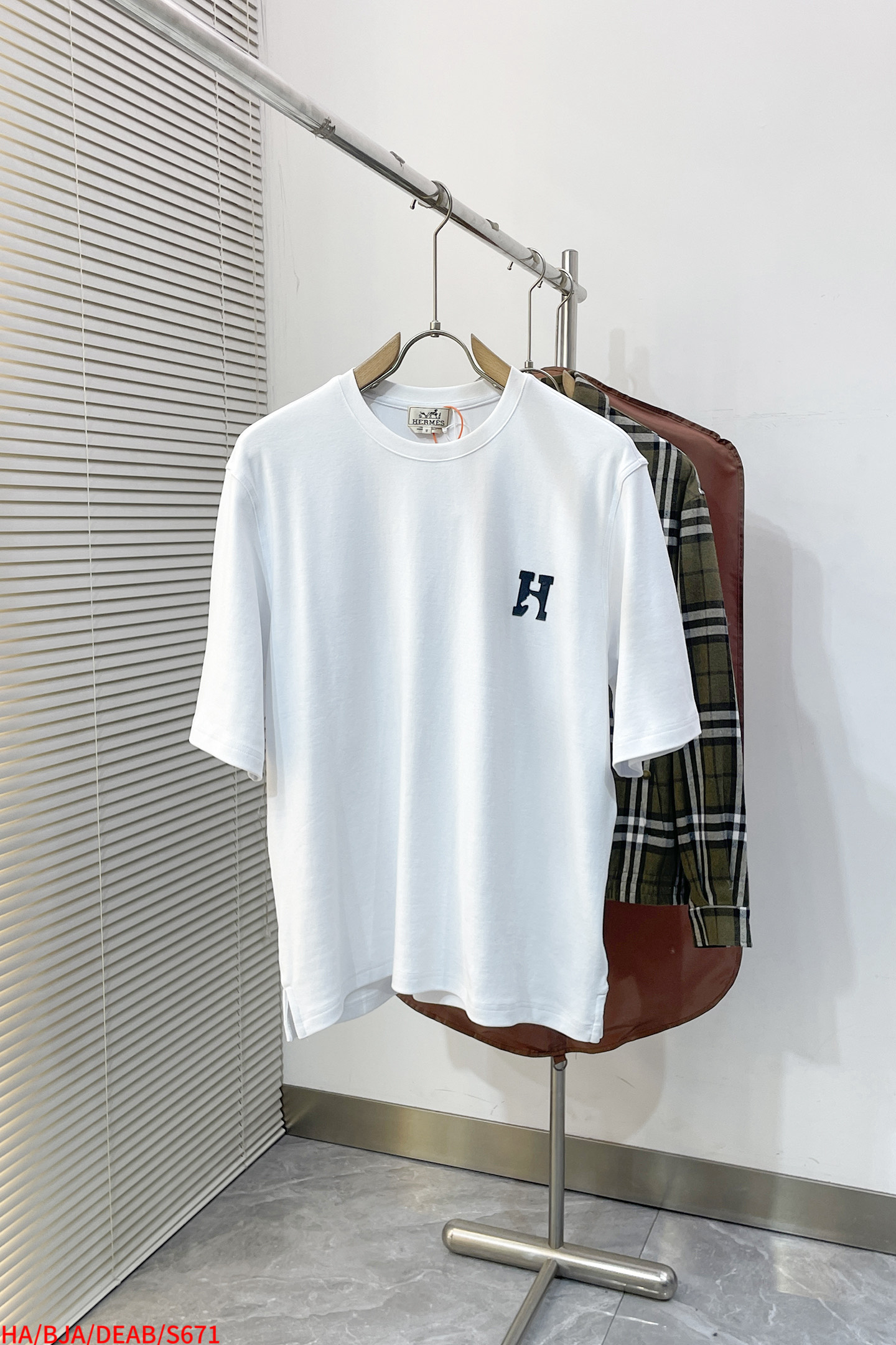 Hermès Couple Basic Clothing Cotton White S-m-l-xl