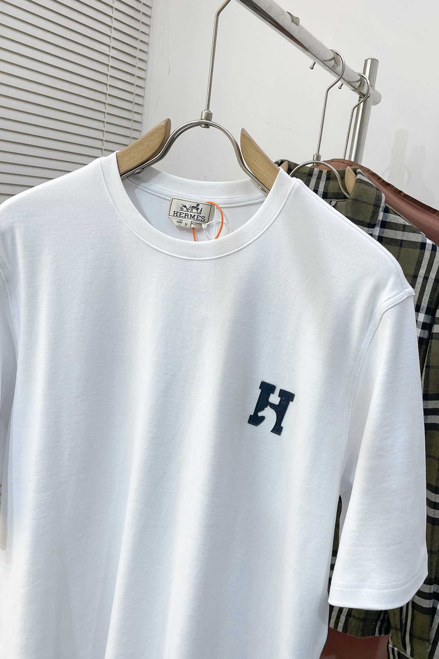 Hermès Couple Basic Clothing Cotton White S-m-l-xl