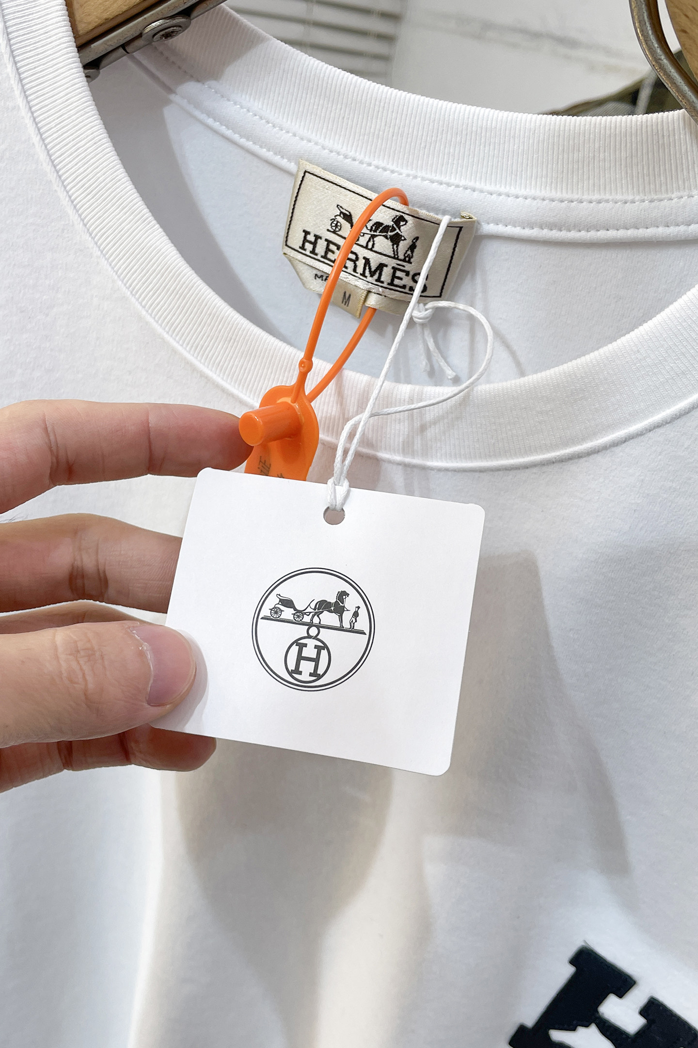 Hermès Couple Basic Clothing Cotton White S-m-l-xl