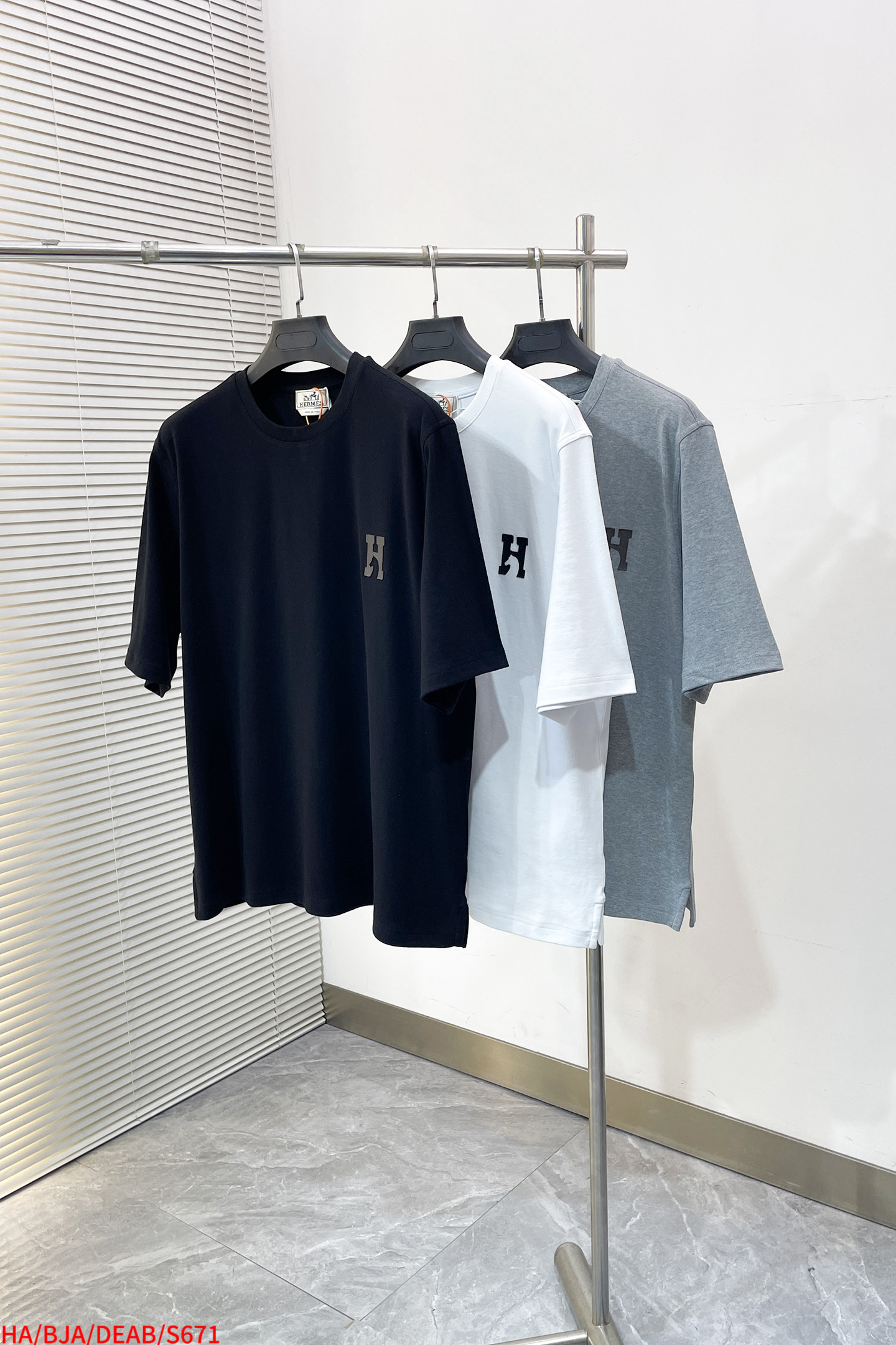 Hermès Couple Basic Clothing Cotton White S-m-l-xl