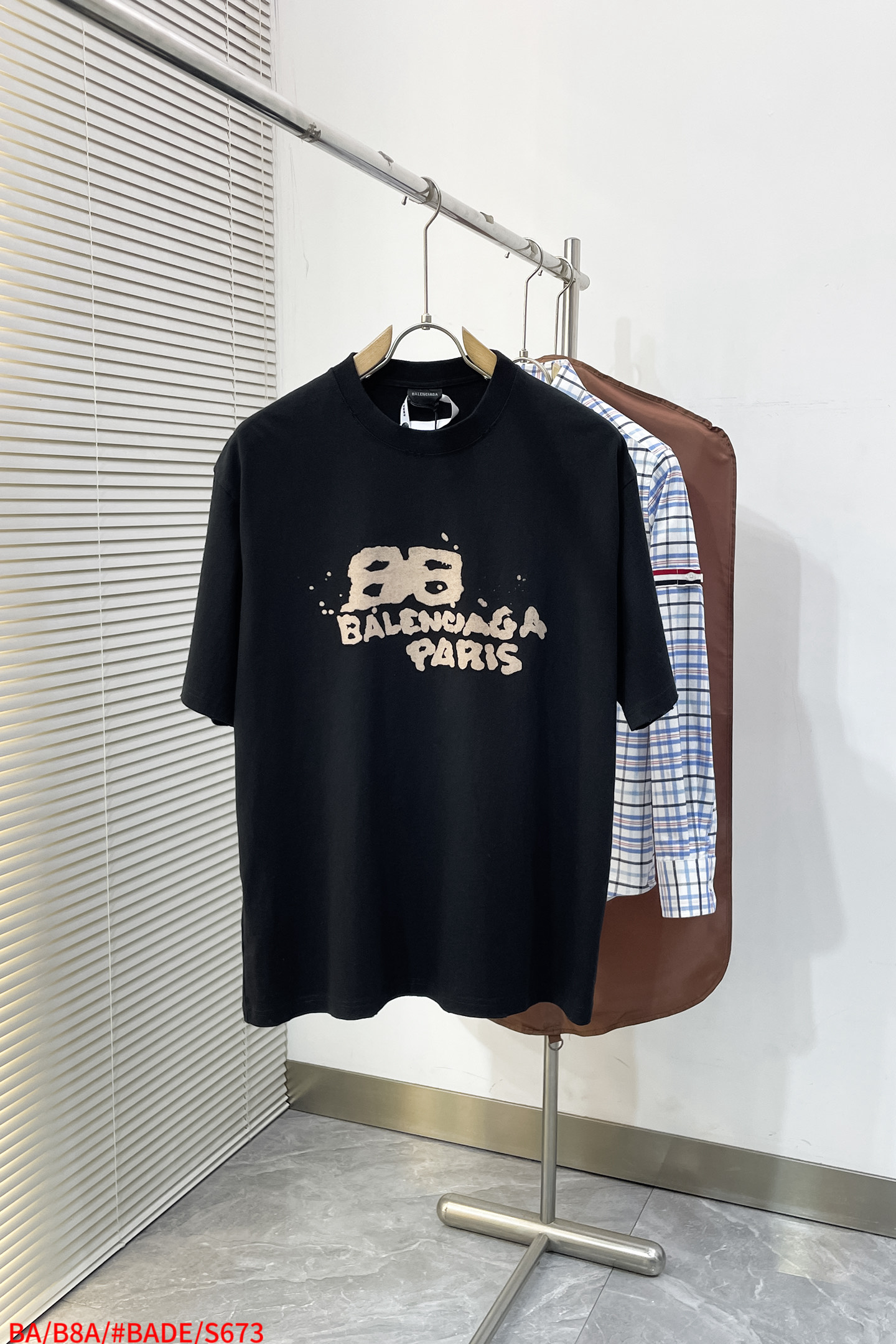 Balenciaga Basic Clothing Cotton Black Printed S-l-xl