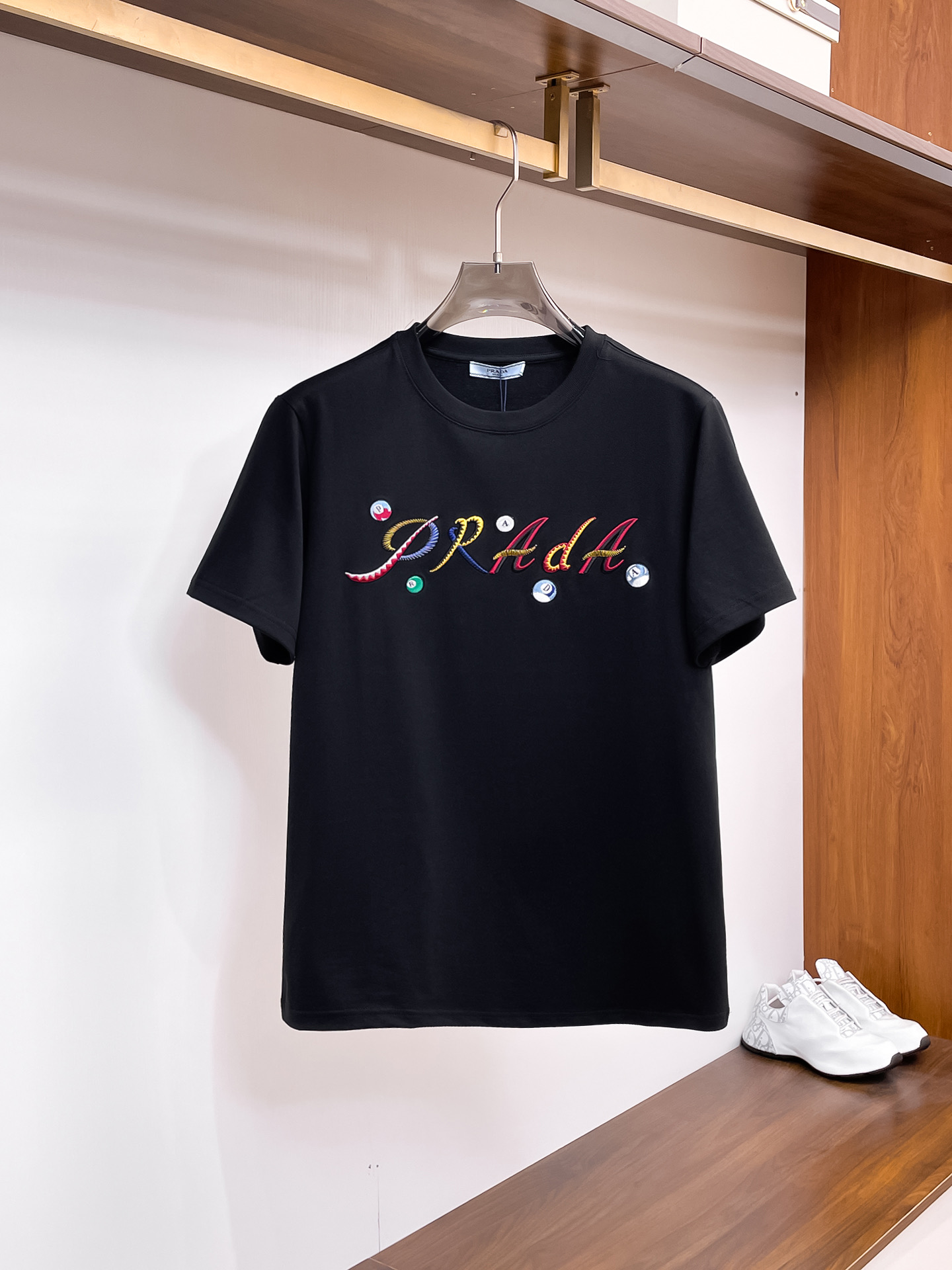 Prada Couple Basic Clothing Cotton Black Couple Style S-m-l-xl