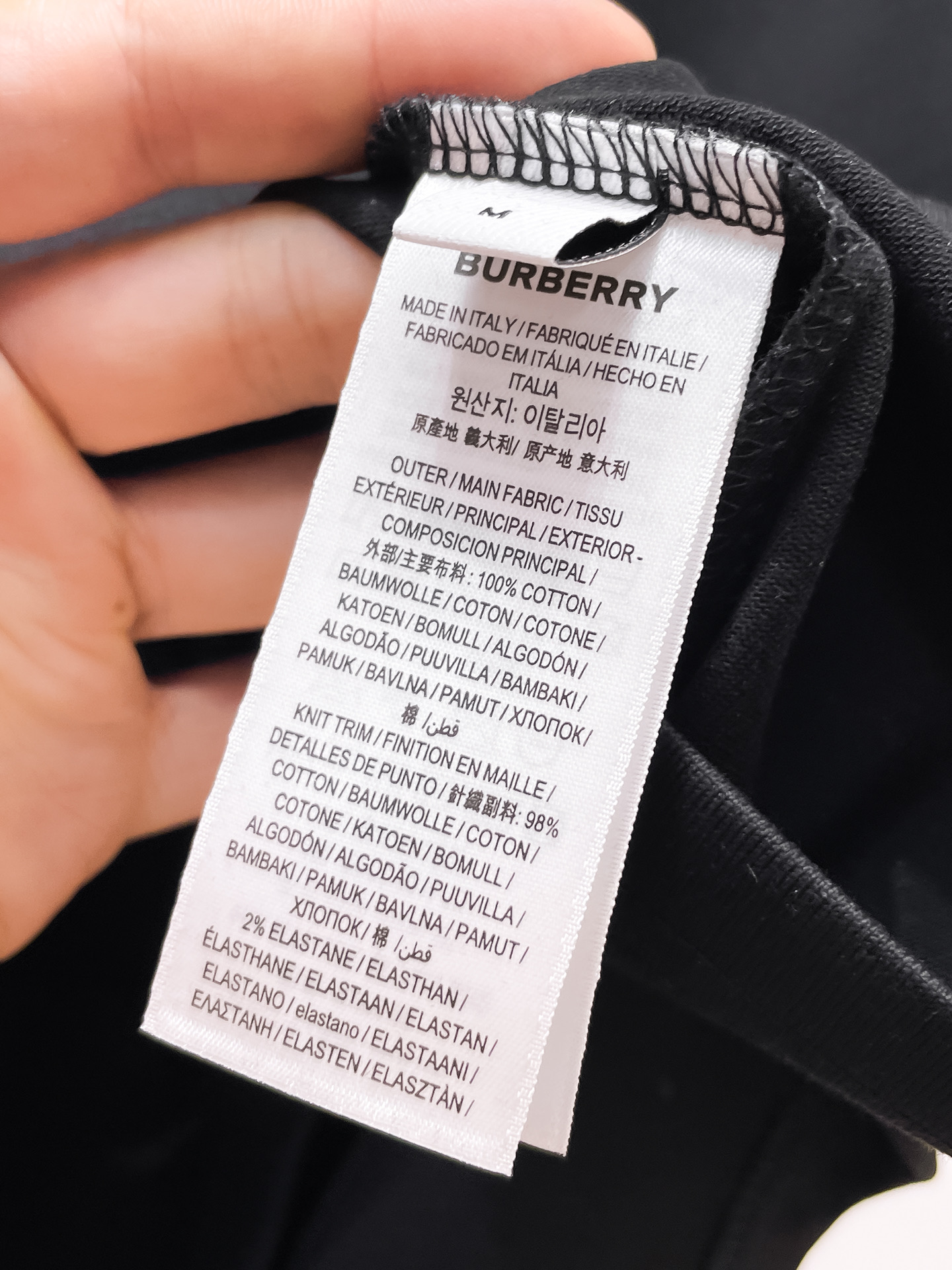 Burberry Couple Basic Clothing Cotton Black Couple Style S-m-l-xl