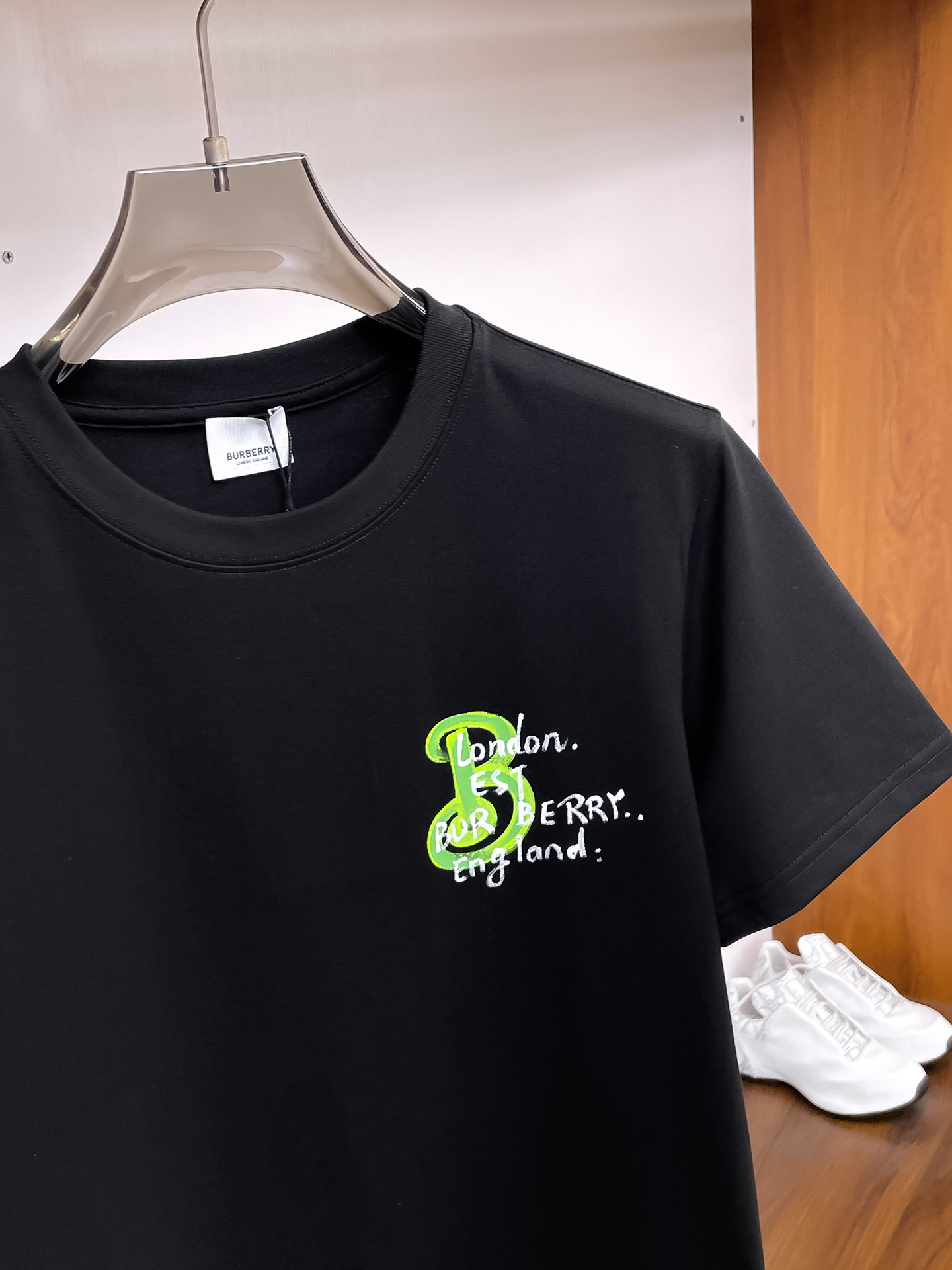 Burberry Couple Basic Clothing Cotton Black Couple Style S-m-l-xl