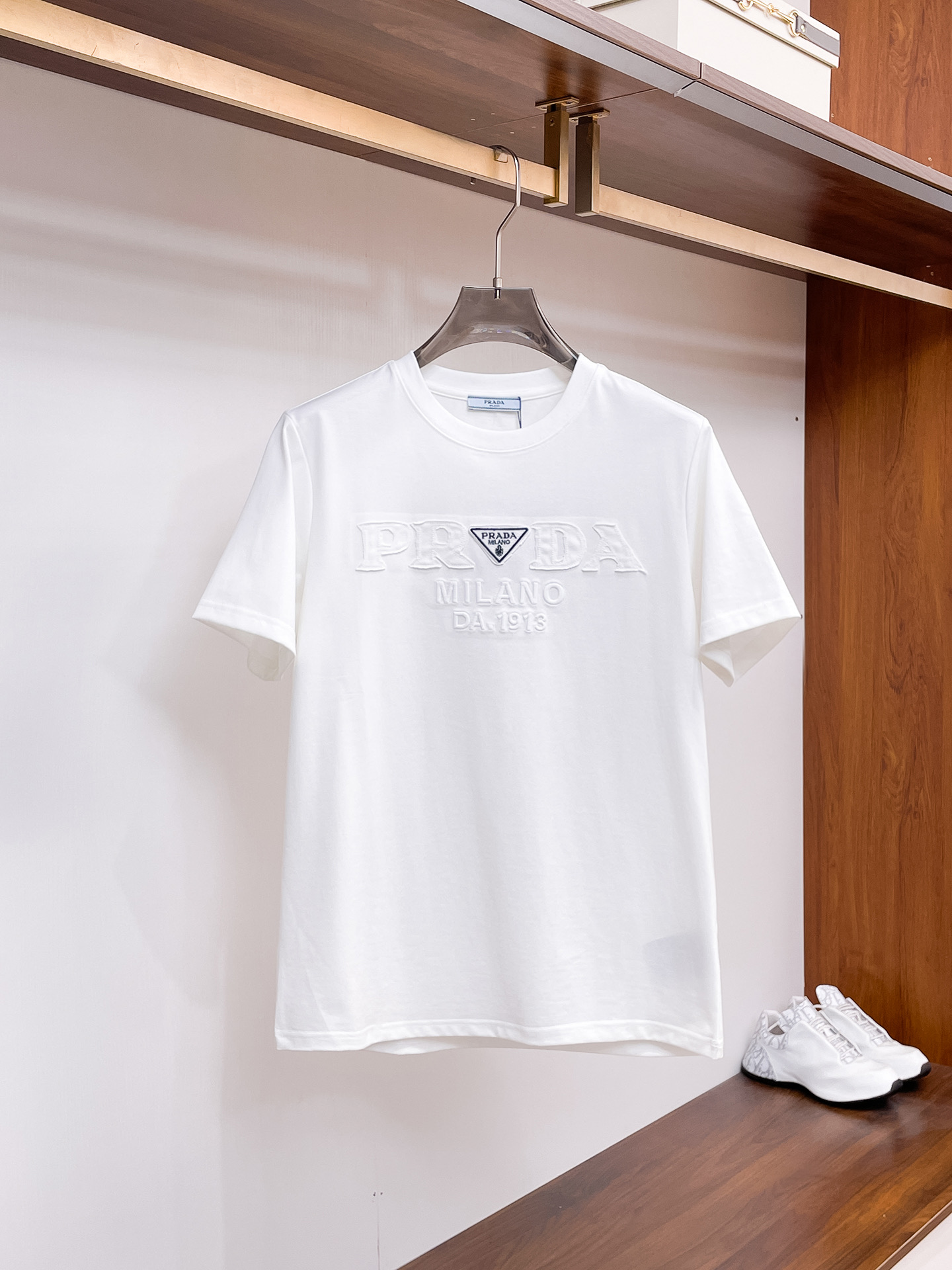 Prada Couple Basic Clothing Cotton Black Couple Style S-m-l-xl