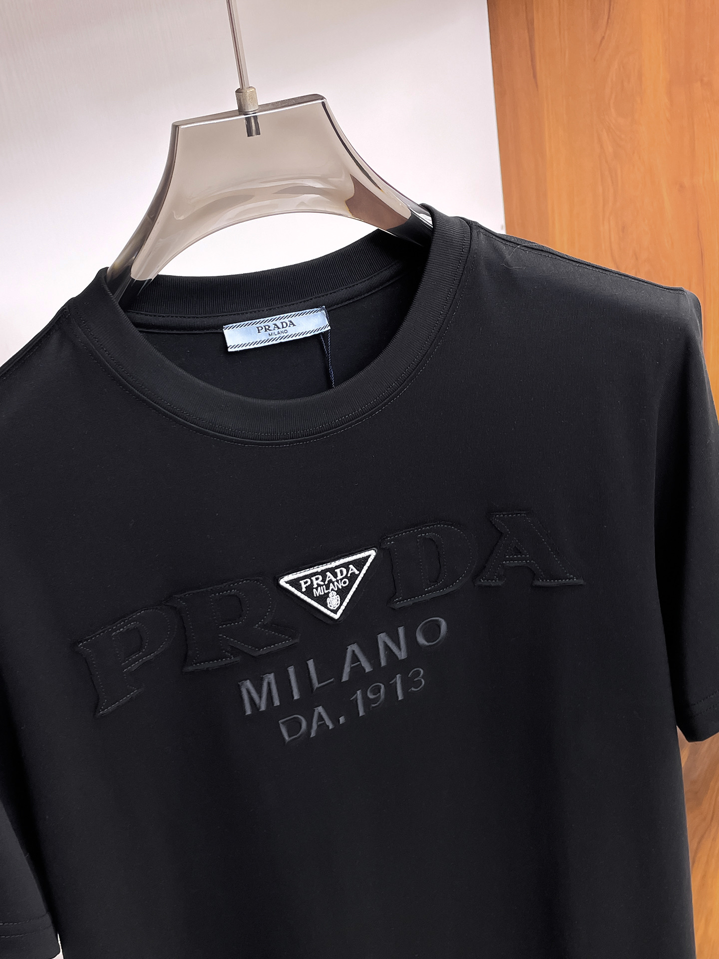 Prada Couple Basic Clothing Cotton Black Couple Style S-m-l-xl