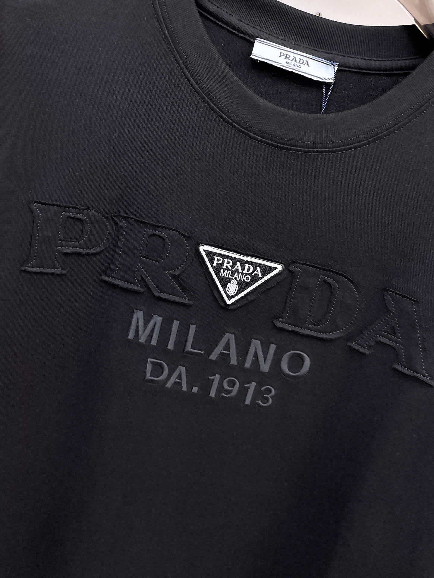 Prada Couple Basic Clothing Cotton Black Couple Style S-m-l-xl