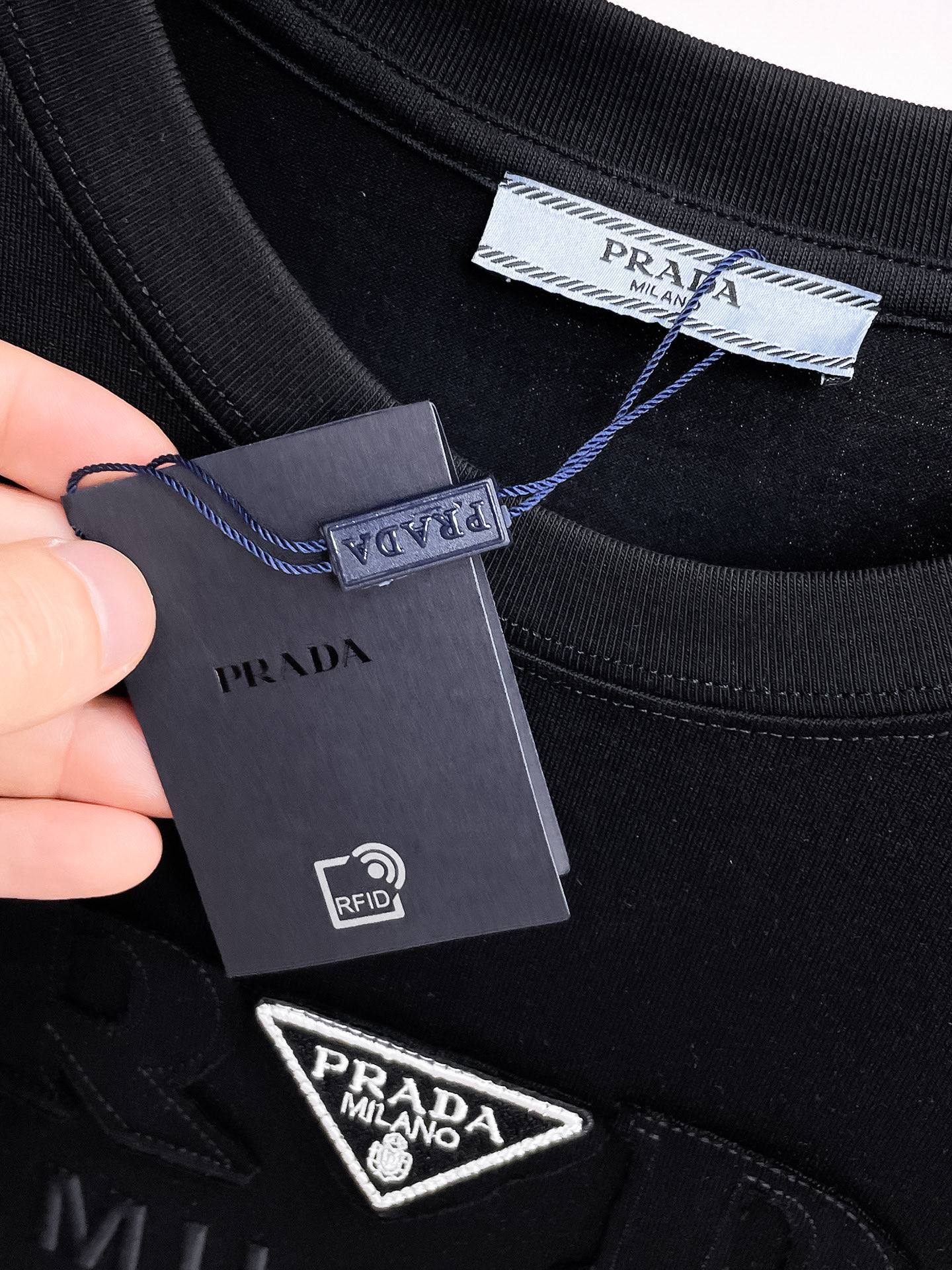 Prada Couple Basic Clothing Cotton Black Couple Style S-m-l-xl