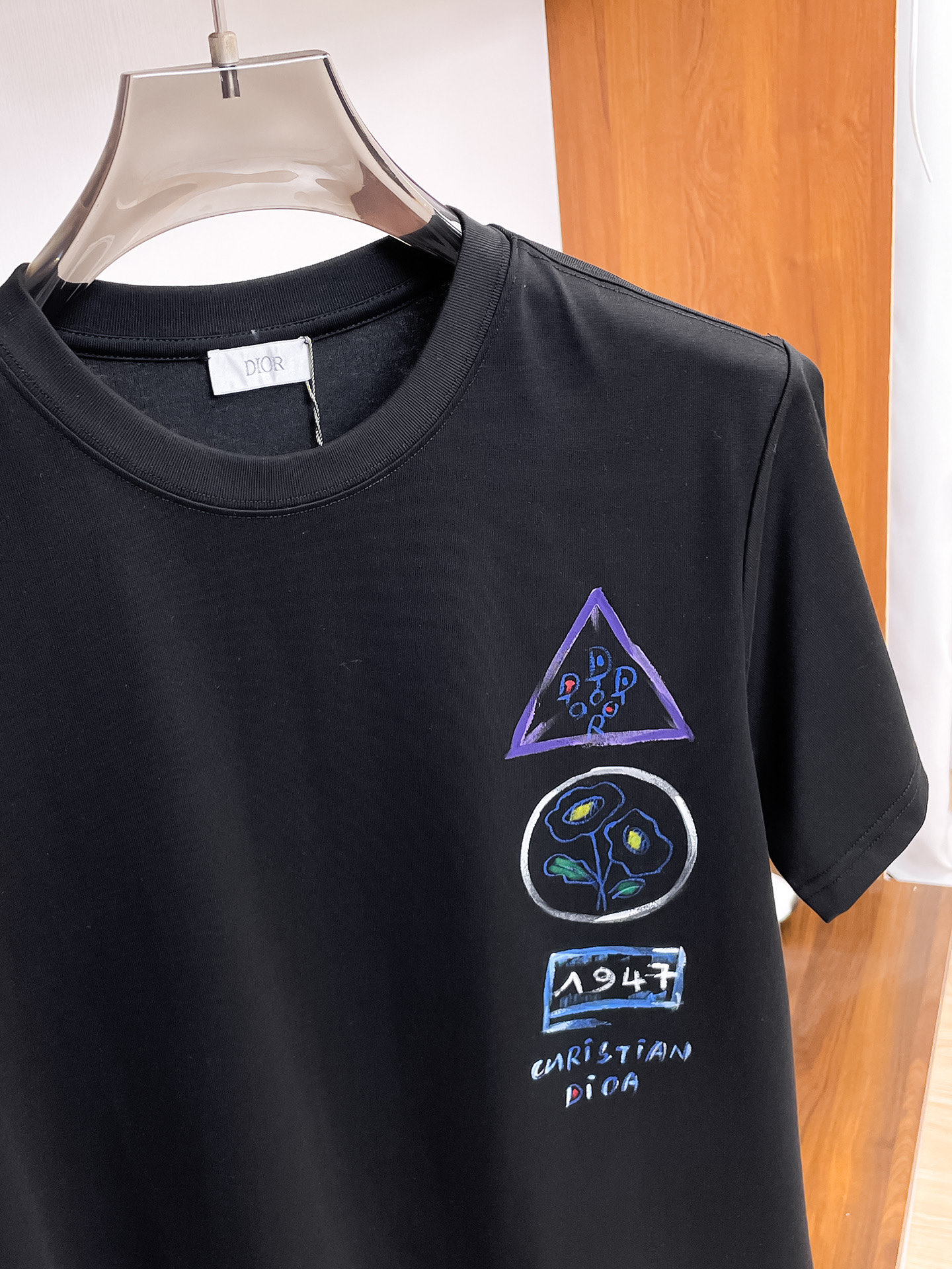 Dior Couple Basic Clothing Cotton Black Couple Style S-m-l-xl