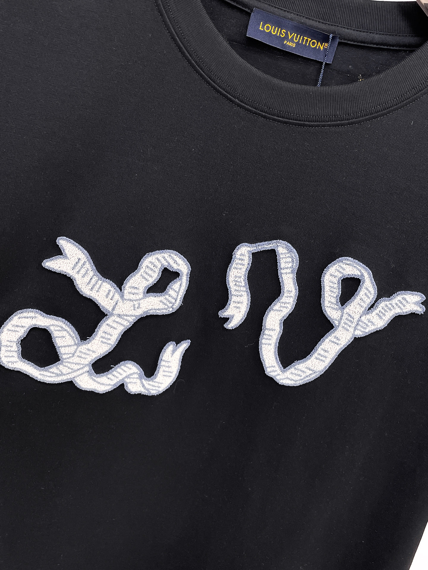 Louis Vuitton Couple Basic Clothing Cotton Black Couple Style S-m-l-xl