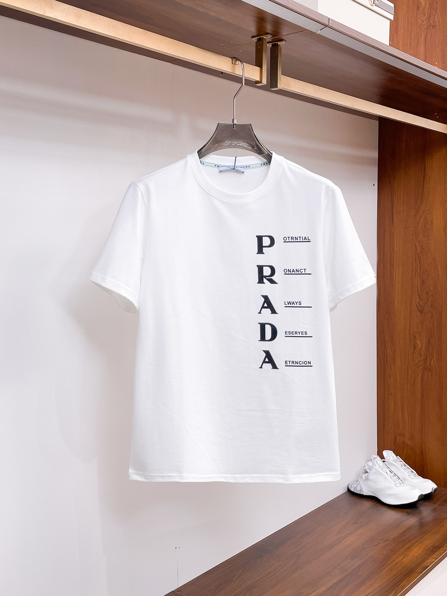 Prada Couple Basic Clothing Cotton Black Couple Style S-m-l-xl