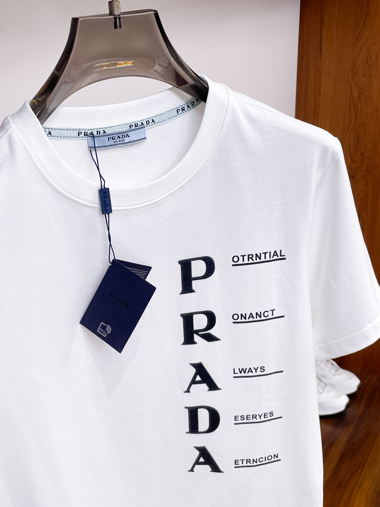 Prada Couple Basic Clothing Cotton Black Couple Style S-m-l-xl