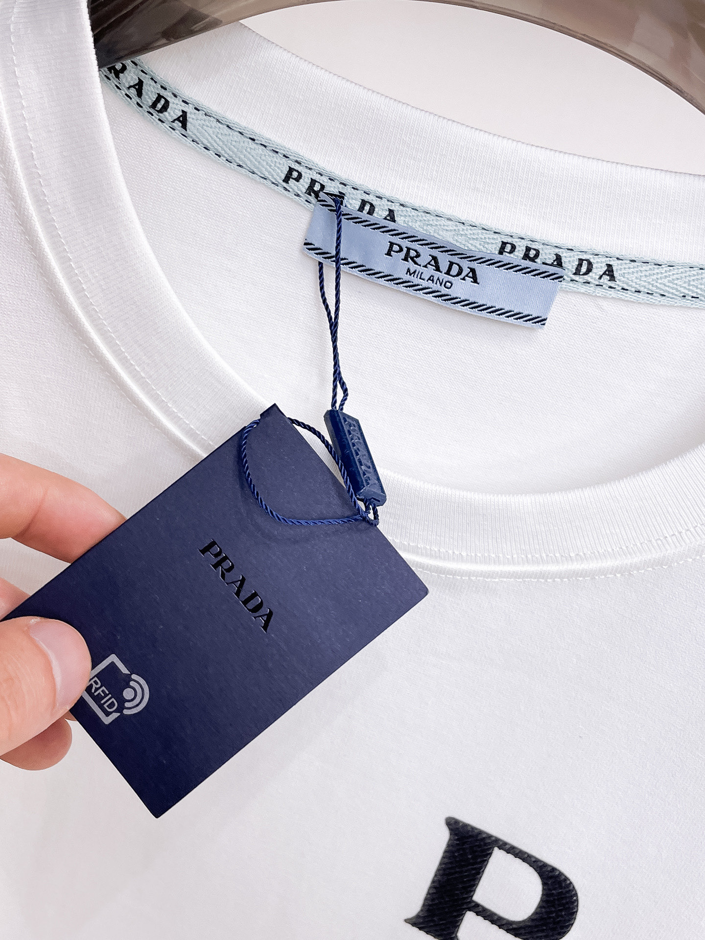 Prada Couple Basic Clothing Cotton Black Couple Style S-m-l-xl