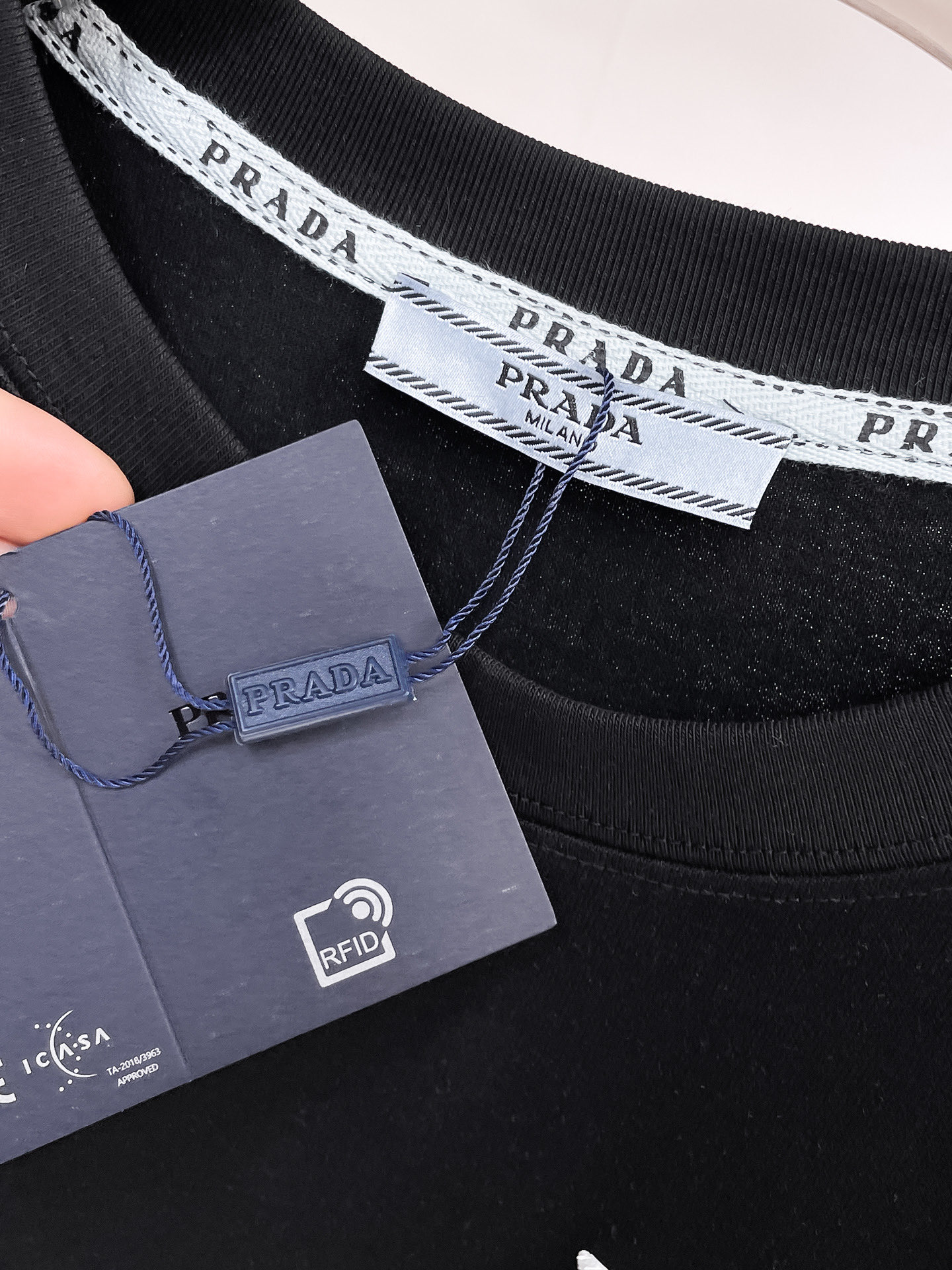 Prada Couple Basic Clothing Cotton Black Couple Style S-m-l-xl