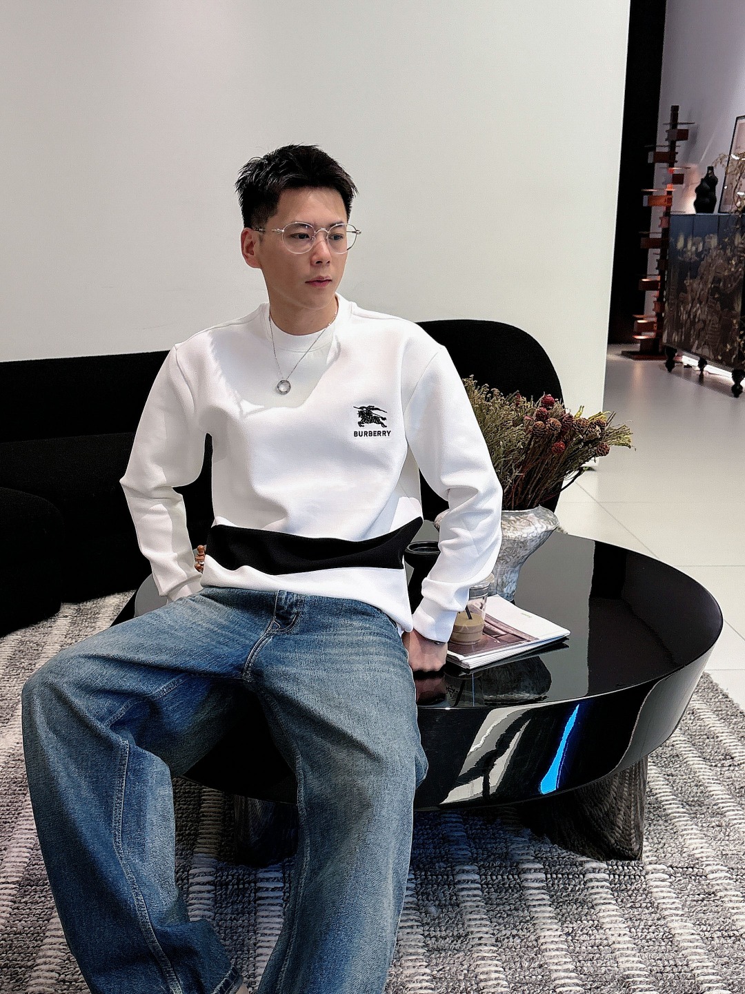 Burberry Hoodie Cotton Black S-m-l-xl